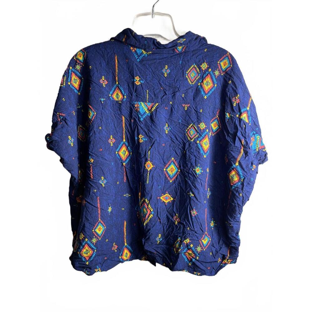 LuLaRoe Button Up Blouse Shirt Women's Sz Small Blue Western - Picture 4 of 6